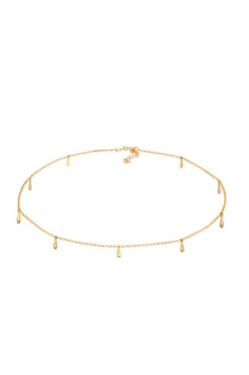 ELLI Kette Choker Kette Kurz Tropfen Geo 925 Silber Gold