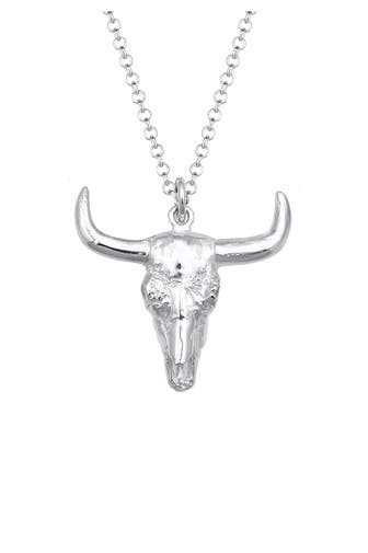 KUZZOI Kette Maskuliner Anhänger Stier 925 Sterling Silber Silber
