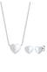 Schmuckset Herz Glas Kristalle Weiß 925 Sterling Silber Silber