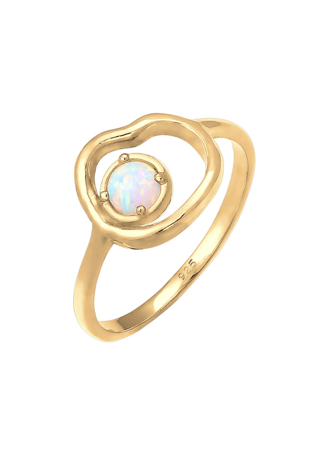 ELLI Ring Synthetischer Opal  925 Sterling Silber vergodlet Gold, Bild 1
