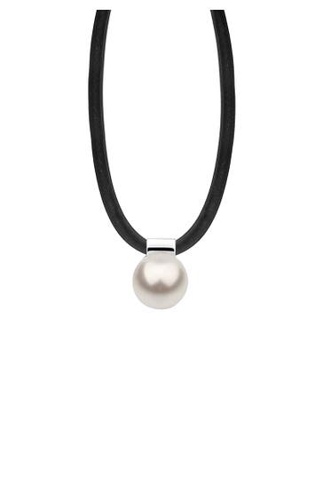 NENALINA Kette Kautschuk Synthetische Perle 925 Silber Weiß
