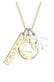 Kette Globus Flugzeug Travel 925 Sterling Silber Bicolor Gold