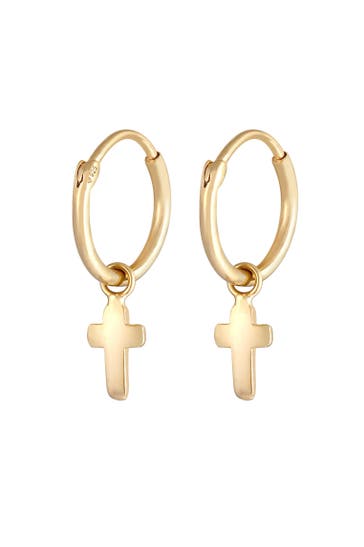 ELLI Ohrringe Creolen Kreuz Religion Einhänger 925 Silber Gold