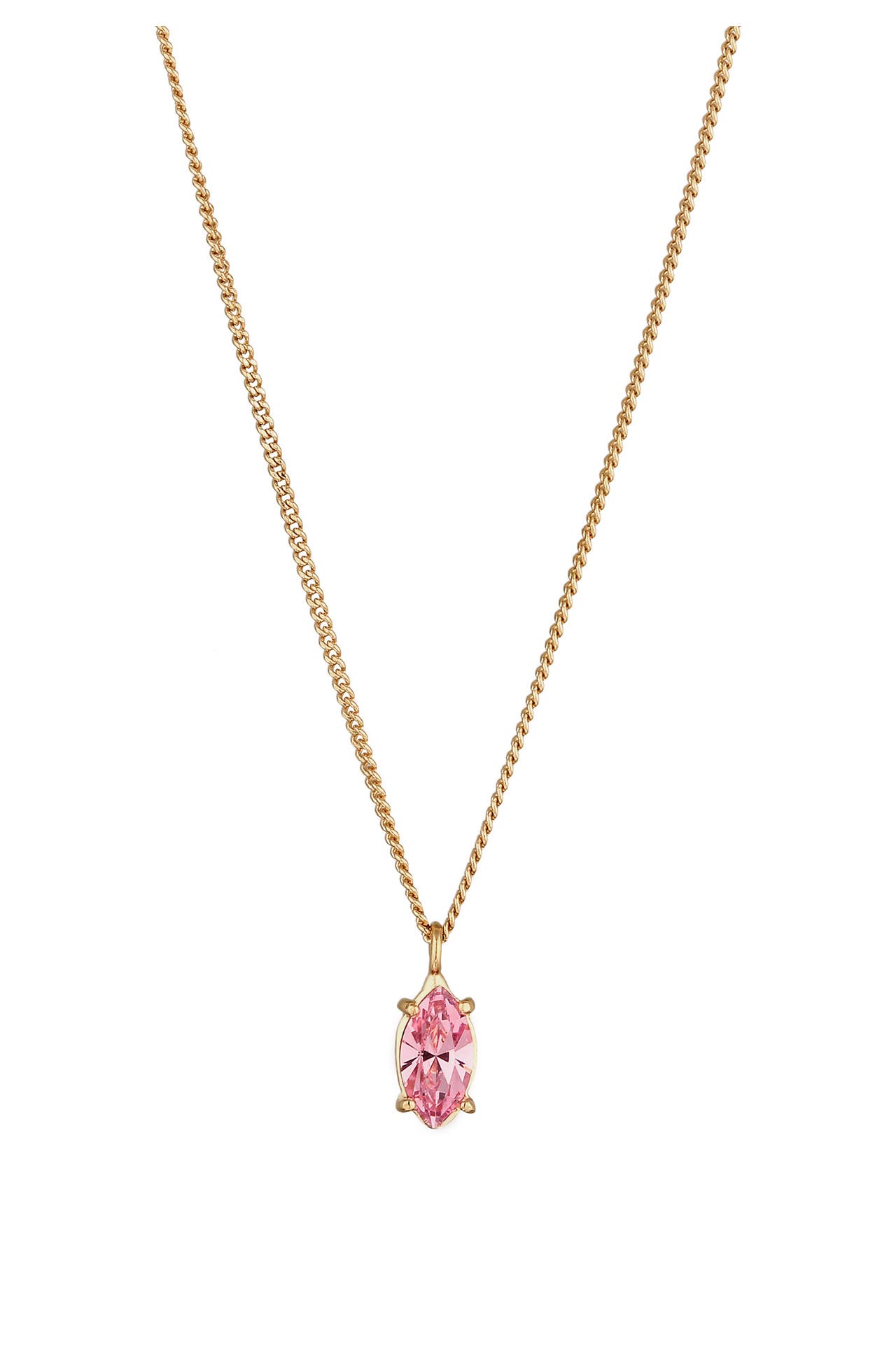 ELLI Kette Marquise Oval Rose 925 Sterling Silber, mit Kristallen von Swarovski® Gold, Bild 1