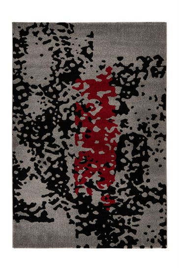 ARTE ESPINA Wohnzimmer Teppich Kurzflorteppich Naila 325 in schwarz - rot