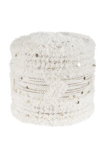 KAYOOM Sitzkissen Pouf Bohist 425 - 35cm x 35cm creme - khaki – Eiche boho