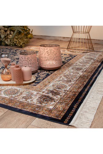 KAYOOM Wohnzimmer Teppich Vintage Teppich Babil 310 in blau – Vintage