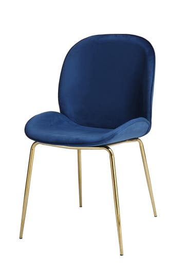 KAYOOM Stuhl Charlize 110 2er-Set blau - Messing – eiche , modern