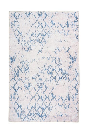 ARTE ESPINA Wohnzimmer Teppich Kurzflorteppich Peron 425 in weiß - blau