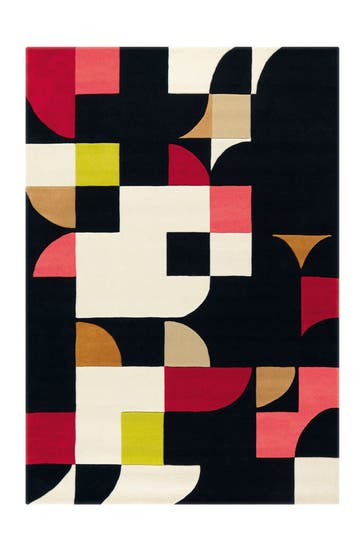 ARTE ESPINA Wohnzimmer Teppich Kurzflorteppich Spirit 3105 in multi - schwarz