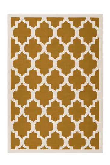 KAYOOM Wohnzimmer Teppich Kurzflorteppich Manolya 209 in gold - elfenbein – Klassisch