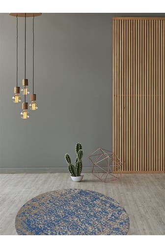 KAYOOM Wohnzimmer Teppich Kurzflorteppich Sunny 310 in beige - blau