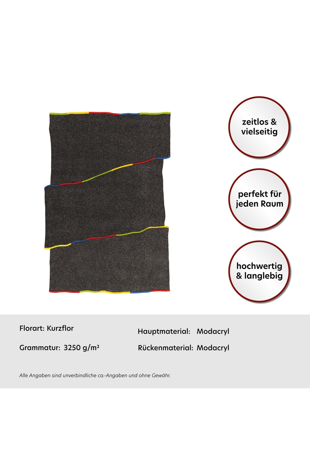 ARTE ESPINA Wohnzimmer Teppich Kurzflorteppich Spirit Frisee 3107, Bild 1