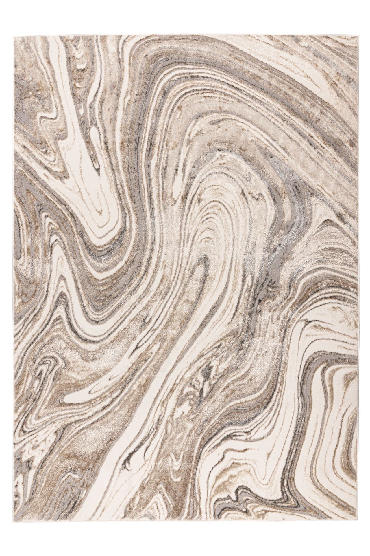 KAYOOM Wohnzimmer Teppich Kurzflorteppich Chalk 125 in silber - beige, Bild 1