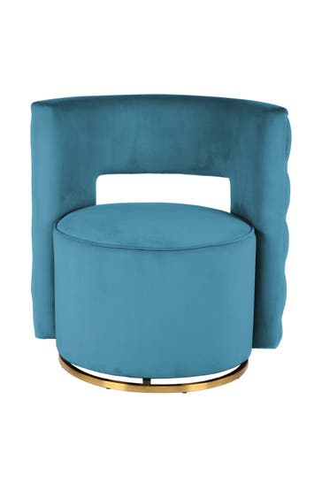 KAYOOM Sessel Drehsessel Beverly 125 Petrol - gold – Eiche