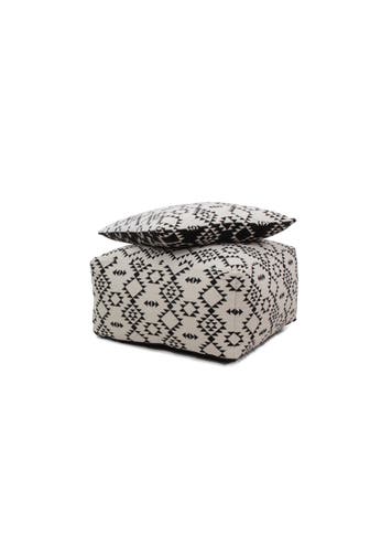 KAYOOM Sitzkissen Unwind Pouf & Cushion Set 160 80 x 80 cm in weiß - schwarz
