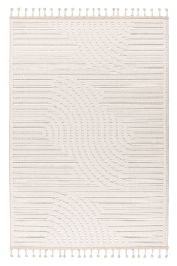 KAYOOM Wohnzimmer Kurzflor Teppich Reef 225 Elfenbein