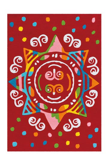 ARTE ESPINA Wohnzimmer Teppich Kurzflorteppich Spirit Glowy 3145 110 x 160 cm in rot