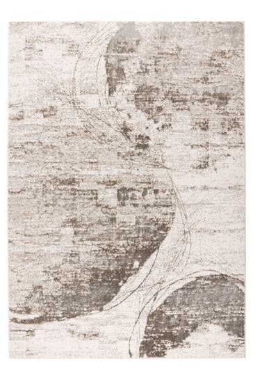 KAYOOM Wohnzimmer Kurzflor Teppich Chalk 325 Silber / Beige