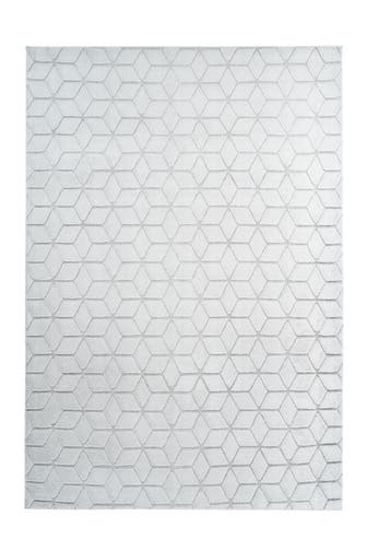 ME GUSTA Wohnzimmer Teppich Hochflorteppich Vivica 125 in weiß - Graublau – Modern