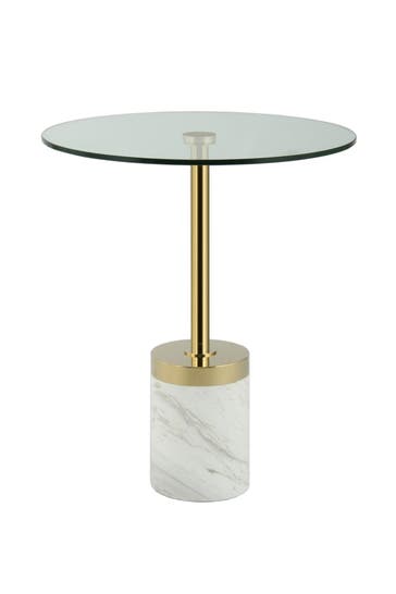 KAYOOM Beistelltisch Lana 125 - gold - weiß – eiche , modern