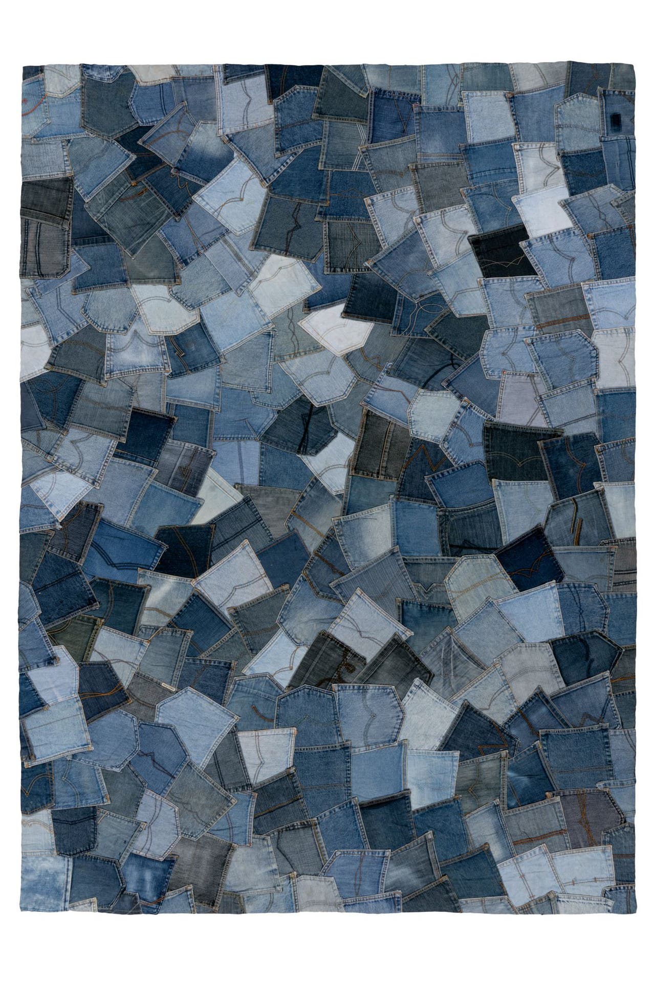 KAYOOM Wohnzimmer Teppich Urban Denim 490 in blau, Bild 1