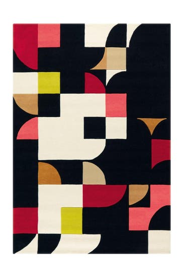 ARTE ESPINA Wohnzimmer Teppich Kurzflorteppich Spirit 310 bunt - schwarz – Modern