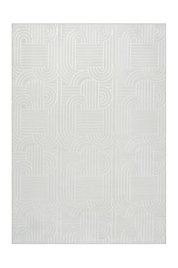 KAYOOM Wohnzimmer Kurzflor Teppich Calma 125 Weiß