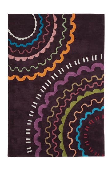 ARTE ESPINA Wohnzimmer Teppich Kurzflorteppich Spirit 308 bunt - violett – Klassisch