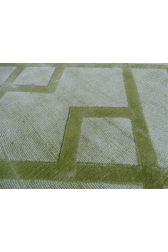 KAYOOM Wohnzimmer Teppich Kurzflorteppich Luxury 310 in Edelgrün – Modern