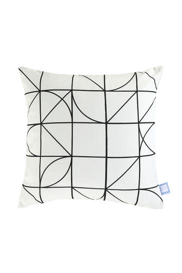 KAYOOM Kissen Dekokissen Kennedy 125 Weiß - Schwarz 45cm x 45cm weiß - schwarz