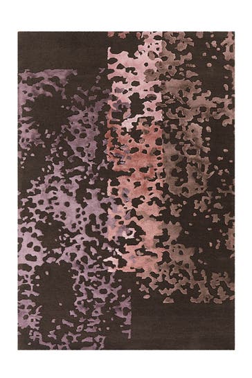 ARTE ESPINA Wohnzimmer Teppich Kurzflorteppich Diamond 8051 170 x 240 cm in dunkelgrau - altrosa