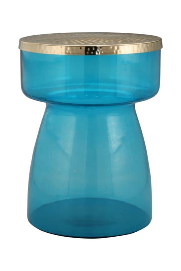 KAYOOM Beistelltisch Roman 125 blau - gold – Eiche retro