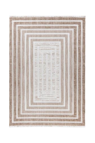KAYOOM Wohnzimmer Teppich Kurzflorteppich Sarai 125 in braun - beige – Modern