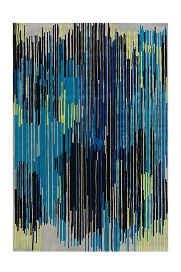ARTE ESPINA Wohnzimmer Teppich Kurzflorteppich Diamond 8039 170 x 240 cm in multi - blau