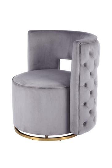 KAYOOM Sessel Drehsessel Beverly 125 - grau - gold – Eiche