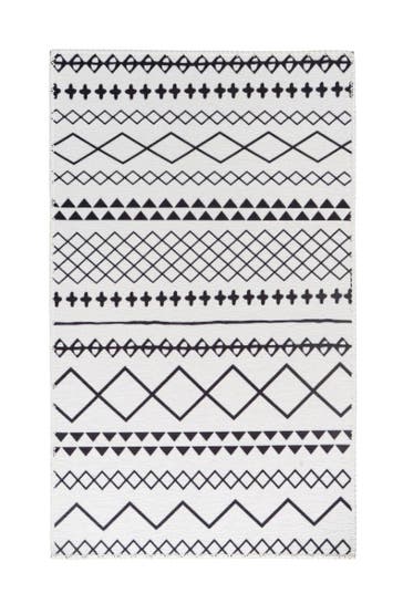 ARTE ESPINA Wohnzimmer Teppich Kurzflorteppich Maya 425 in weiß - schwarz