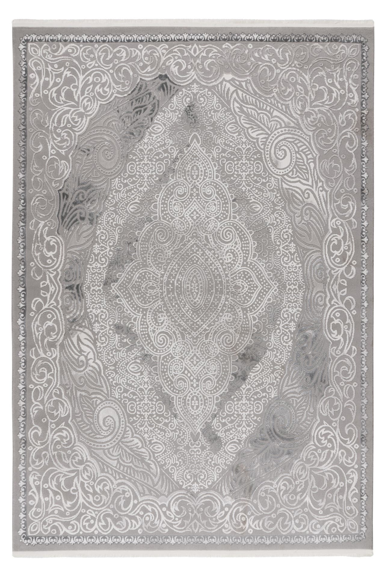 KAYOOM Wohnzimmer Kurzflor Teppich Grounding 125 silber, Bild 1