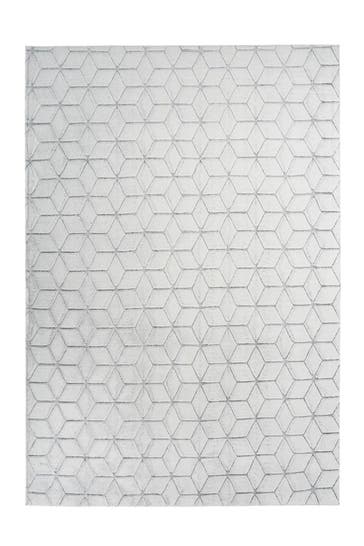 ME GUSTA Wohnzimmer Teppich Hochflorteppich Vivica 125 in weiß - anthrazit – Modern