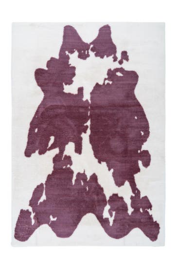 ARTE ESPINA Wohnzimmer Teppich Hochflorteppich Rabbit in Lilac - weiß