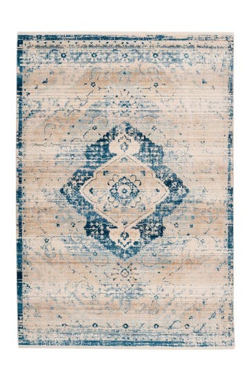 ARTE ESPINA Wohnzimmer Teppich Kurzflorteppich Baroque 525 in creme - blau