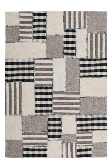 KAYOOM Wohnzimmer Teppich Patchwork Teppich Liana 214 160 x 230 cm in natur