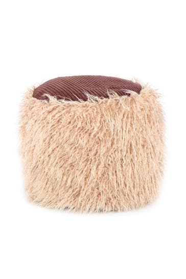 KAYOOM Sitzkissen Fellpouf Bobtail 125 beige - braun – Eiche