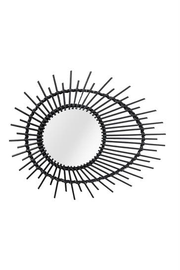 KAYOOM Rattan Rattan Spiegel Aina 125 in schwarz