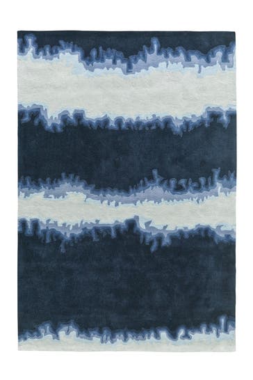 ARTE ESPINA Wohnzimmer Teppich Kurzflorteppich Spirit 309 in blau - weiß
