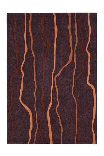 ARTE ESPINA Wohnzimmer Teppich Kurzflorteppich Spirit 5032 70 x 140 cm in taupe - orange