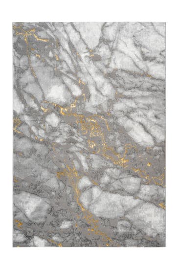KAYOOM Wohnzimmer Teppich Kurzflorteppich Mineral 425 in gold