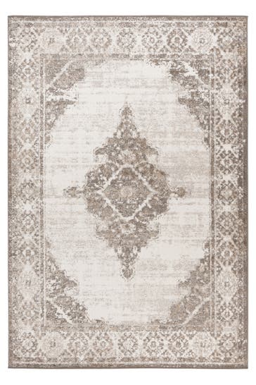 KAYOOM Wohnzimmer Kurzflor Teppich Catcher 425 Silber / Beige