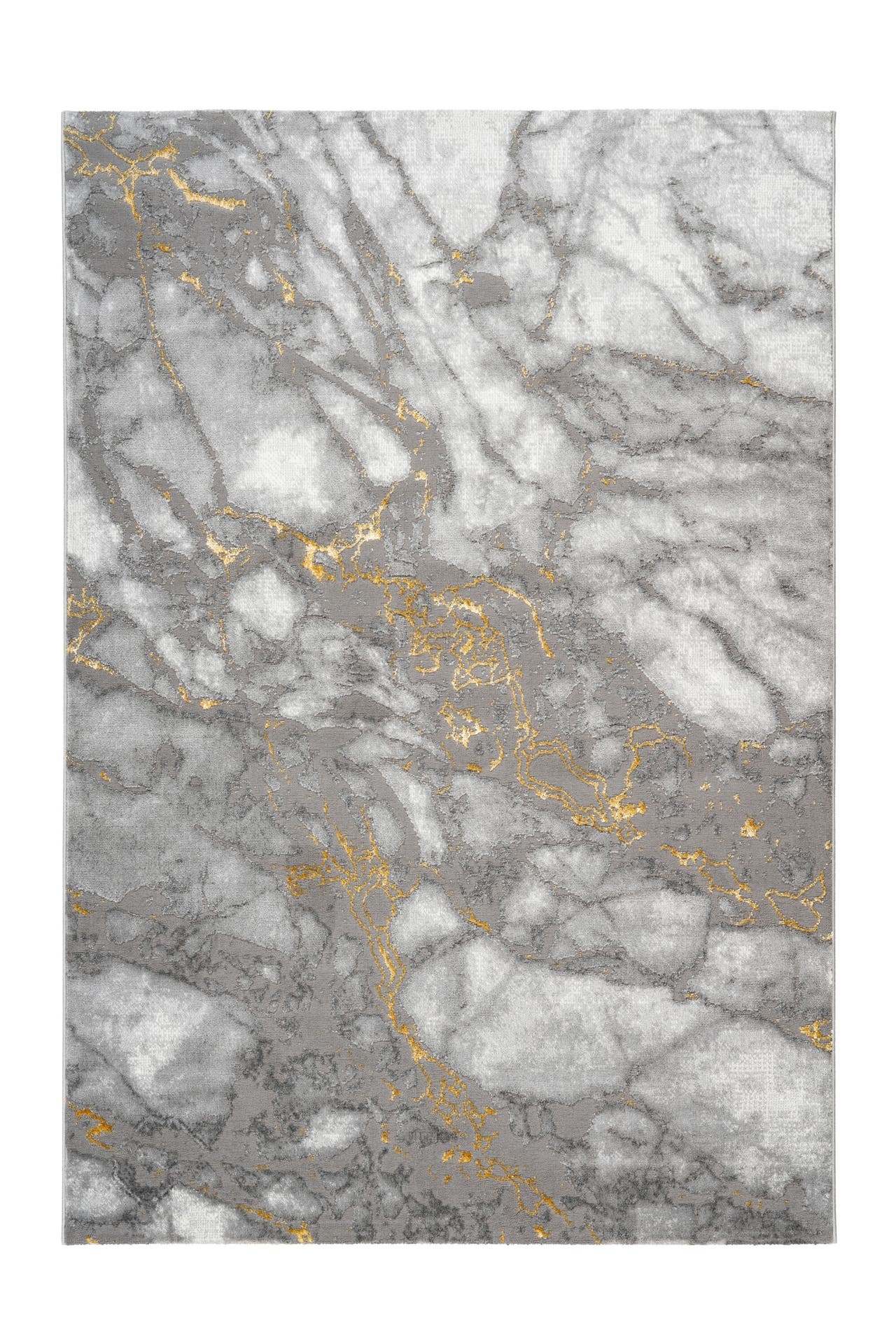 KAYOOM Wohnzimmer Kurzflor Teppich Mineral 425 Gold, Bild 1