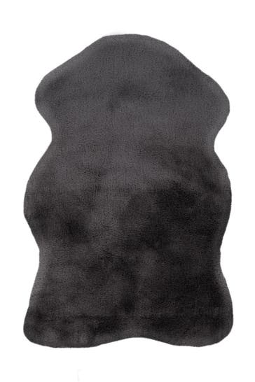 ARTE ESPINA Wohnzimmer Teppich Hochflorteppich Rabbit in anthrazit